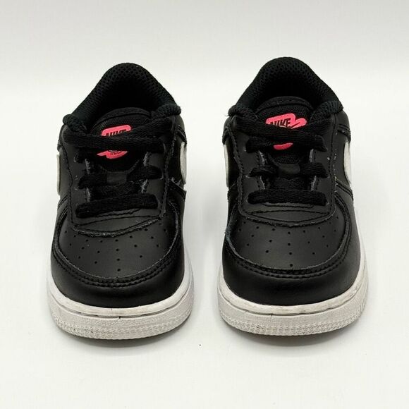 Nike Force 1 WorldWide TD Sneaker CN8541-001 Black/White/Flash Crimson - Toddler - Picture 2 of 9